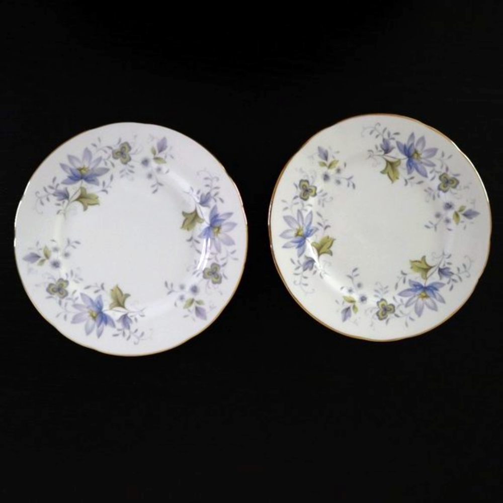 Two Rhapsody in Blue by COLCLOUGH Vintage Salad Plates